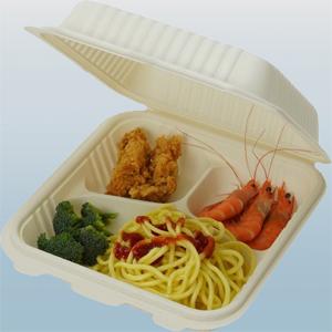 Cornstarch 8 Inch 3 com Food Container White 